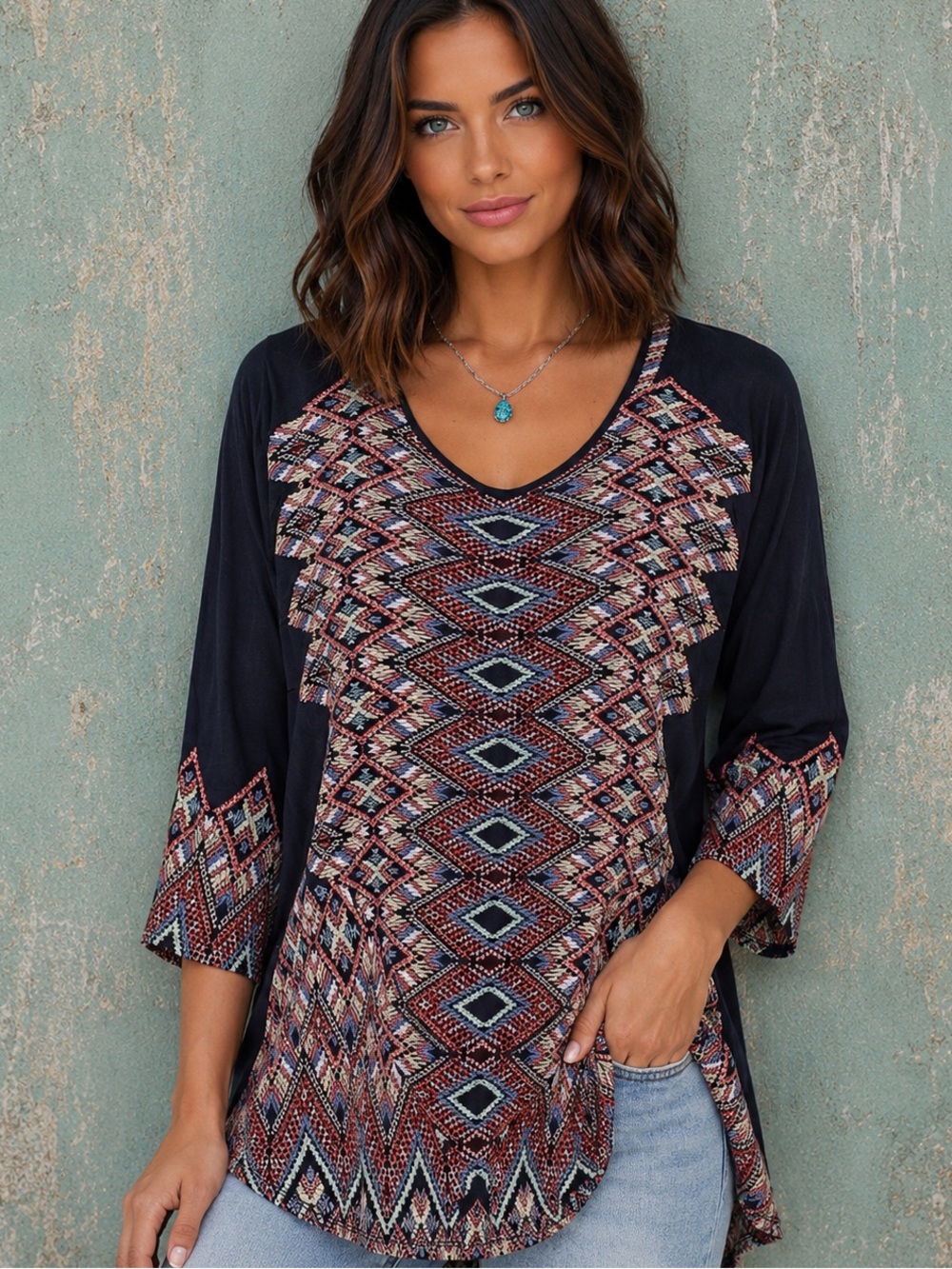 Johnny Was Moni heavily embroidered blouse NWT (oversized) Rare